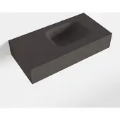 Mondiaz LEX Dark_grey vrijhangende solid surface wastafel 60cm. Positie wasbak rechts
