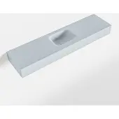 Mondiaz lex clay vrijhangende solid surface wastafel 120 cm. Positie wasbak midden