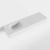 Mondiaz LEX Talc vrijhangende solid surface wastafel 100cm. Positie wasbak links
