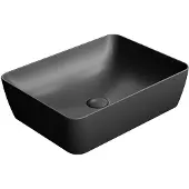 GSI Sand Keramische opbouwwastafel 50x38cm, mat zwart