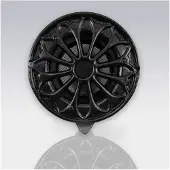 Weckx Deurrooster retro rond extra luchtdoorlaat 15 cm zwart