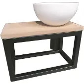 Luca Fonteinset steel frame 40x22x25 cm zwart wit