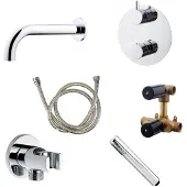 Wiesbaden Inbouw Badkraanset Baduitloop 20 cm Chroom (Compleet)