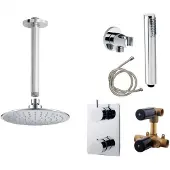 Boss & Wessing inbouw regendouche set 01 cemal rechthoek plafonduitloop chroom