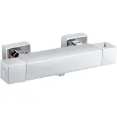Sanilux Douchekraan cube thermostatisch vierkant chroom hoh 15 cm inclusief s-koppelingen