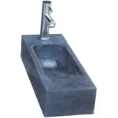 Sanilux Fonteinset slim hardsteen met kraan, waste & sifon 45x17x10 cm