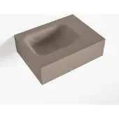 Mondiaz lex smoke vrijhangende solid surface wastafel 40 cm. Positie wasbak links