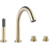 Boss & Wessing Badrandthermostaat BWS 4-Gats Afbouwset Geborsteld Messing Goud