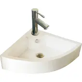 Sanilux Fonteinset quartz keramiek hoekfontein 32x32x13 cm met 1/2" yara kraan chroom