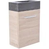 Wiesbaden Fonteinkast vision met hardstenen fontein 40 cm licht eiken