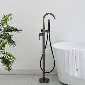 Boss & Wessing Vrijstaande Badkraan BWS Exclusive Pro Mat Zwarte Handdouche Gunmetal