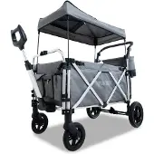 FUXTEC FUXLIFE bollewagen FX-CTL950 van , grijs - Premium, inklapbaar kindertransportwagentje met zonnedak, 5-punts veiligheidsgordels en geïntegreerde koeltas, grijs