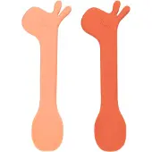 Done by Deer Lepels - Silicone - 2-pack - Tulpen - Papaja - - OneSize - Kinderbestek
