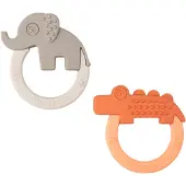 Done by Deer Beißring - 2er-Pack - Deer Friends - Papaya/Sand - - One Size - Beißringe
