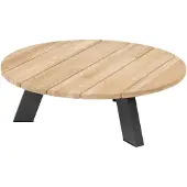 4 Seasons Outdoor Cosmic salontafel met teak blad 78 cm rond en 25 cm hoog -