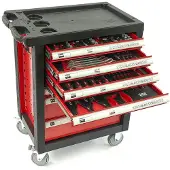 OEM Professionele gereedschapskist - Inclusief gereedschap - 154-delig - 47 x 70 x 100 cm - Rood