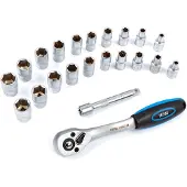 HBM 1/2 inch Professionele Ratel inclusief 19 doppen en verlengstuk