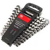 AOK 12 Delige Professionele Kantelbare Ring, Ratel, Steeksleutelset