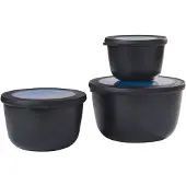 Mepal Meal prep bakje - Magnetronschaal - Cirqula 3-delige set (500, 1000, 2000 ml) - Nordic black