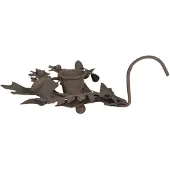 Clayre & Eef Kandelaar 13x9x3 cm Bruin Ijzer Bladeren Kaarsenstandaard Bruin Kaarsenstandaard