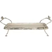 Clayre & Eef Decoratief Dienblad 60x32x21 cm Wit Ijzer Rechthoek Serveerschaal Wit Serveerschaal