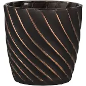 Clayre & Eef Theelichthouder Ø 9x9 cm Zwart Glas Rond Waxinelichthouder Zwart Waxinelichthouder