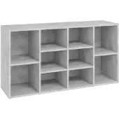 vidaXL Schoenenbank 103x30x55 cm bewerkt hout betongrijs
