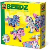 SES Creative - Beedz - Unicorn - 1800 Strijkkralen met Grondplaten, Glitters en Strijkvellen - Vanaf 5 Jaar