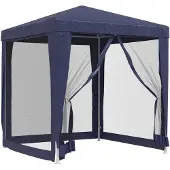 vidaXL Partytent met 4 mesh zijwanden 2x2 m HDPE blauw