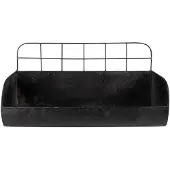 Clayre & Eef Wandrek 38x14x20 cm Zwart Ijzer Muurrek Zwart Muurrek