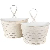 Clayre & Eef Planthouder Beige Ijzer Halfrond Hangpot Beige Hangpot