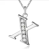 LGT JWLS Zilverkleurige Letter X Dames Ketting met Zirkonia