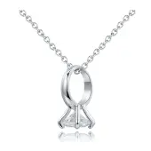 LGT JWLS Zilverkleurige Dames Ketting Ring met Zirkonia Edelstaal