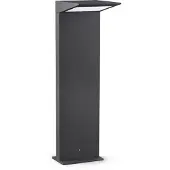 Faro LED-wegepaal Soleil, antraciet, metaal, IP54, sensor Soleil, zwart, Aluminium, Modern, Solar buitenverlichting