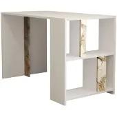 Skye Decor , Lima - Wit marmer, bureau, wit, 100% melaminecoating op spaanplaat, 120 x 60 x 75,4 cm
