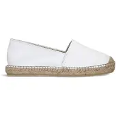 Manfield Witte leren espadrilles | Maat 40