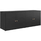 vidaXL Tuinkast Zwart 198x55,5x80 cm Poly Rattan
