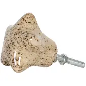 Clayre & Eef Deurknop 4 Cm Bruin Keramiek Meubelknop Kastknop Bruin Meubelknop Kastknop
