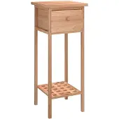 vidaXL Bijzettafel met lade 25x25x60 cm walnotenhout