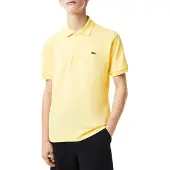 Lacoste polo wijde fit geel effen katoen korte mouwen