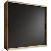 Meubella Kledingkast zwart eiken - 200x62x200 Kleerkast schuifdeuren