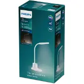 Philips Functionele Bureaulamp Bucket, Wit, Kunststof, Geschikt voor slaapkamer, woonkamer, kantoor, Modern design, IP20, Beschermingsklasse III