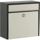 Ivana Brievenbus - Zwart - Staal - - Postkast zwart/RVS 360x360x150 mm