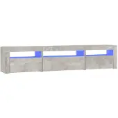 vidaXL Tv-meubel met LED-verlichting 195x35x40 cm betongrijs