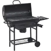 vidaXL Barbecuevat met wielen en schappen 115x85x95 cm staal zwart