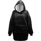 Unique living Oversized fleece hoodie zwart