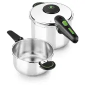 Monix Snelkookpan - - Presto Duo - RVS 18/10 - 4 + 6 L - Inductie compatibel