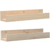 vidaXL Wandschappen 2 st 50x12x9 cm massief grenenhout
