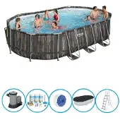 Exit Bestway Zwembad Power Steel - Zwembadpakket - 610x366x122 cm