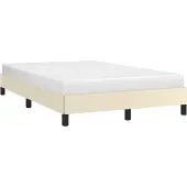 vidaXL Bedframe kunstleer crèmekleurig 120x200 cm